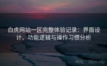 白虎网站一区完整体验记录：界面设计、功能逻辑与操作习惯分析