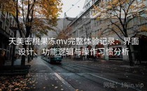 天美密桃果冻mv完整体验记录：界面设计、功能逻辑与操作习惯分析