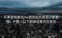 天美密桃果冻mv使用后的直观印象整理：不同入口下的体验差异与变化