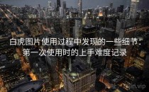 白虎图片使用过程中发现的一些细节：第一次使用时的上手难度记录