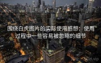 围绕白虎图片的实际使用感想：使用过程中一些容易被忽略的细节