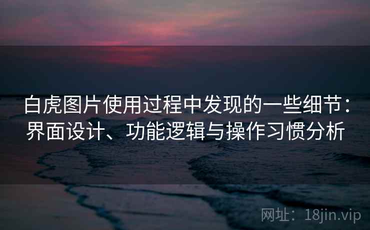 白虎图片使用过程中发现的一些细节：界面设计、功能逻辑与操作习惯分析  第2张