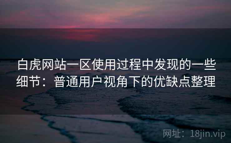 白虎网站一区使用过程中发现的一些细节：普通用户视角下的优缺点整理  第2张