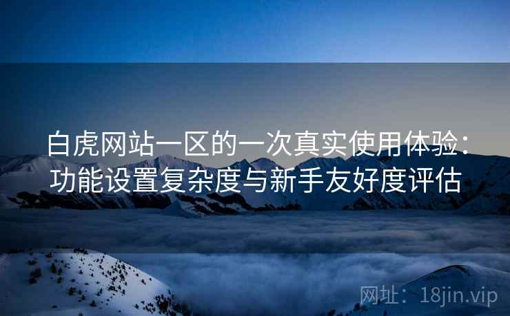 白虎网站一区的一次真实使用体验：功能设置复杂度与新手友好度评估  第1张