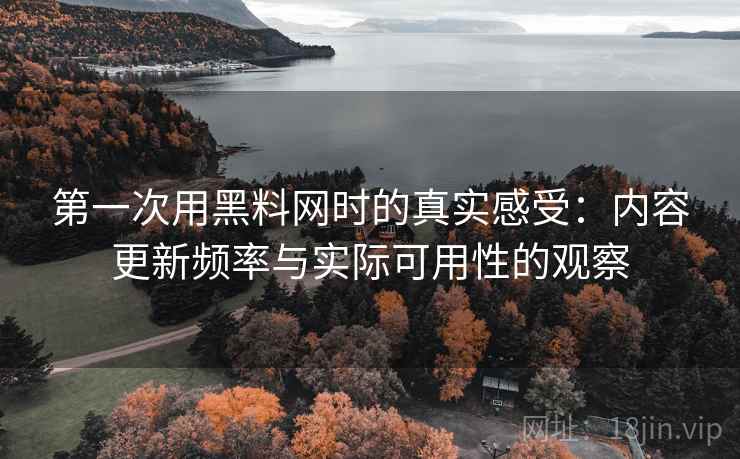 第一次用黑料网时的真实感受:内容更新频率与实际可用性的观察 第2张 第一次用黑料网时的真实感受:内容更新频率与实际可用性的观察 第2张