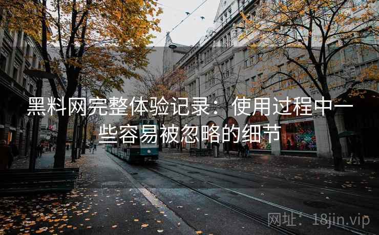黑料网完整体验记录：使用过程中一些容易被忽略的细节  第1张