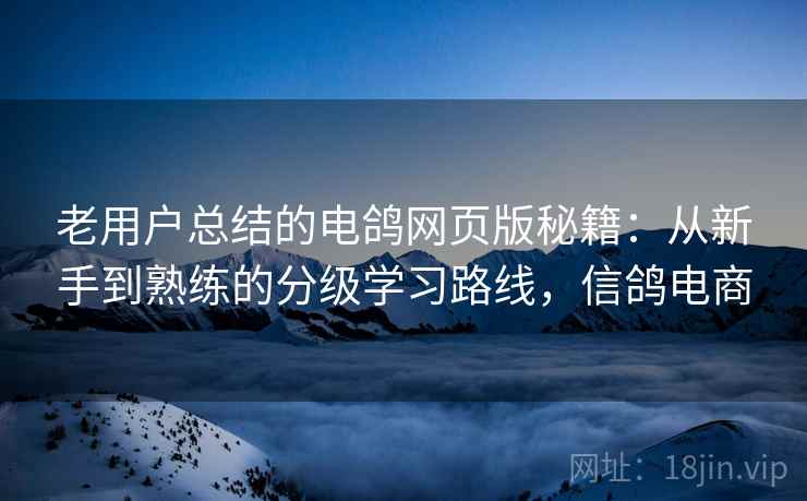 老用户总结的电鸽网页版秘籍:从新手到熟练的分级学习路线,信鸽电商 第2张 老用户总结的电鸽网页版秘籍:从新手到熟练的分级学习路线,信鸽电商 第2张