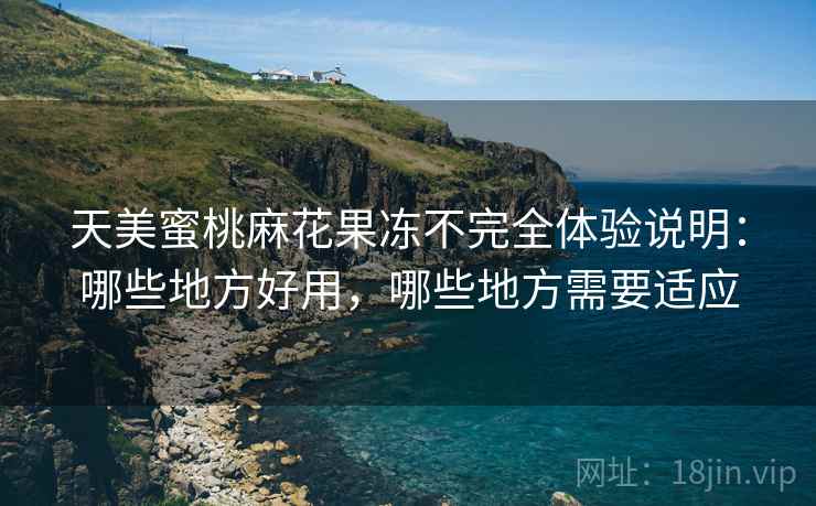 天美蜜桃麻花果冻不完全体验说明:哪些地方好用,哪些地方需要适应 第2张 天美蜜桃麻花果冻不完全体验说明:哪些地方好用,哪些地方需要适应 第2张